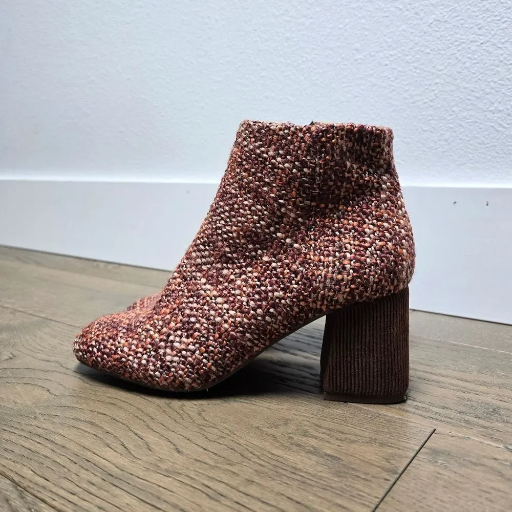 Seychelles Audition Tweed Block Heel Bootie in Whiskey